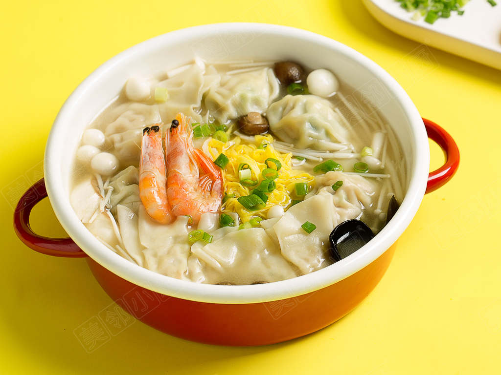菌湯蝦仁餛飩